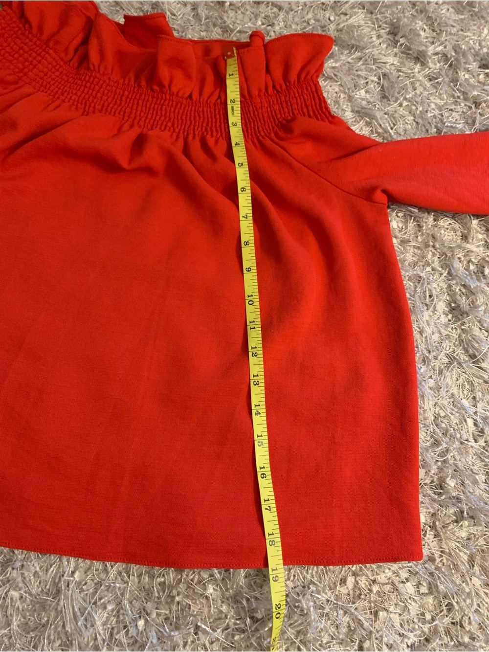 Avon Lane Red Off-Shoulder Ruffle Top - Picture 4 of 5